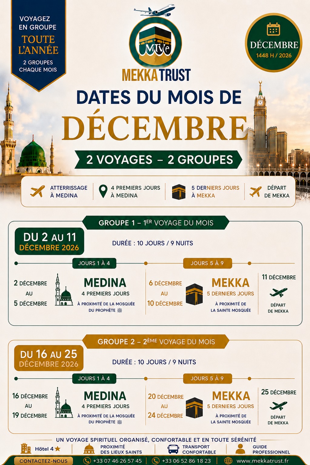 Package Omra Décembre 2026 Flyer Package Omra Décembre 2026 - Mekka Trust