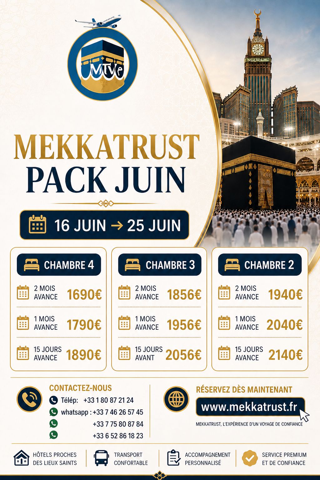 Package Omra Juin 2026 - Mekka Trust