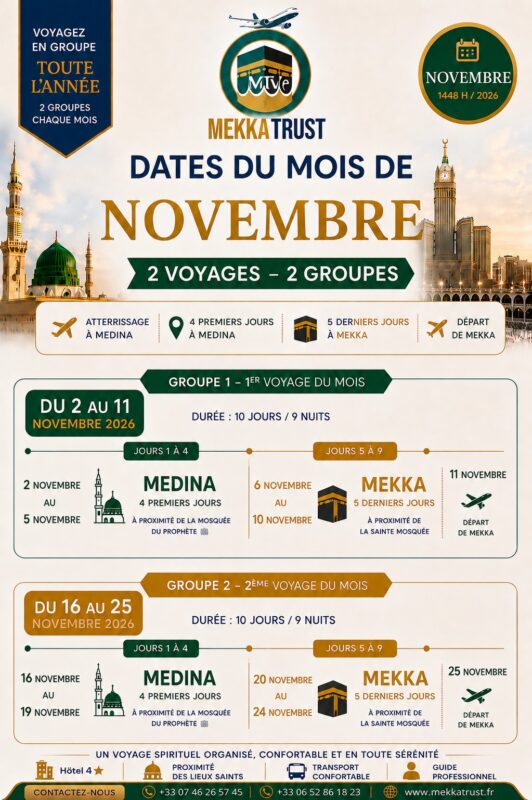 Flyer Package Omra Novembre 2026 - Mekka Trust