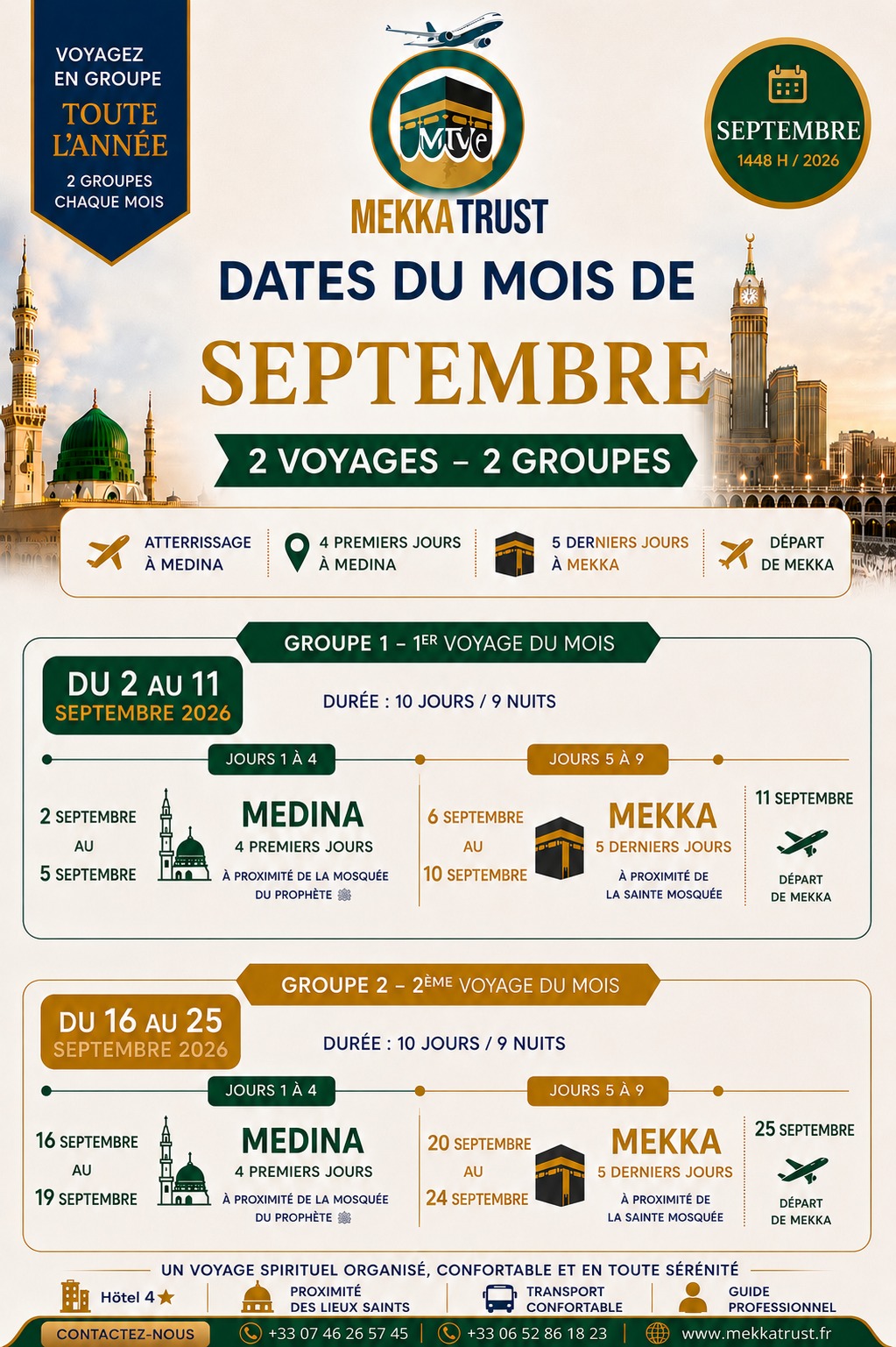 Package Omra Septembre 2026 - Mekka Trust