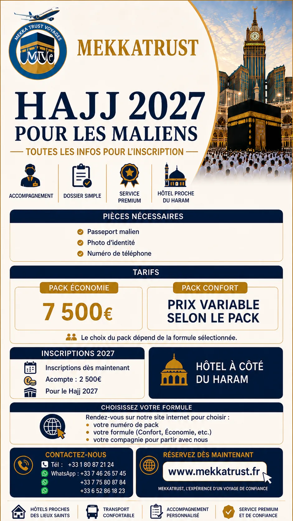 Hajj 2027 Pour les Maliens Pack Économie - Mekka Trust